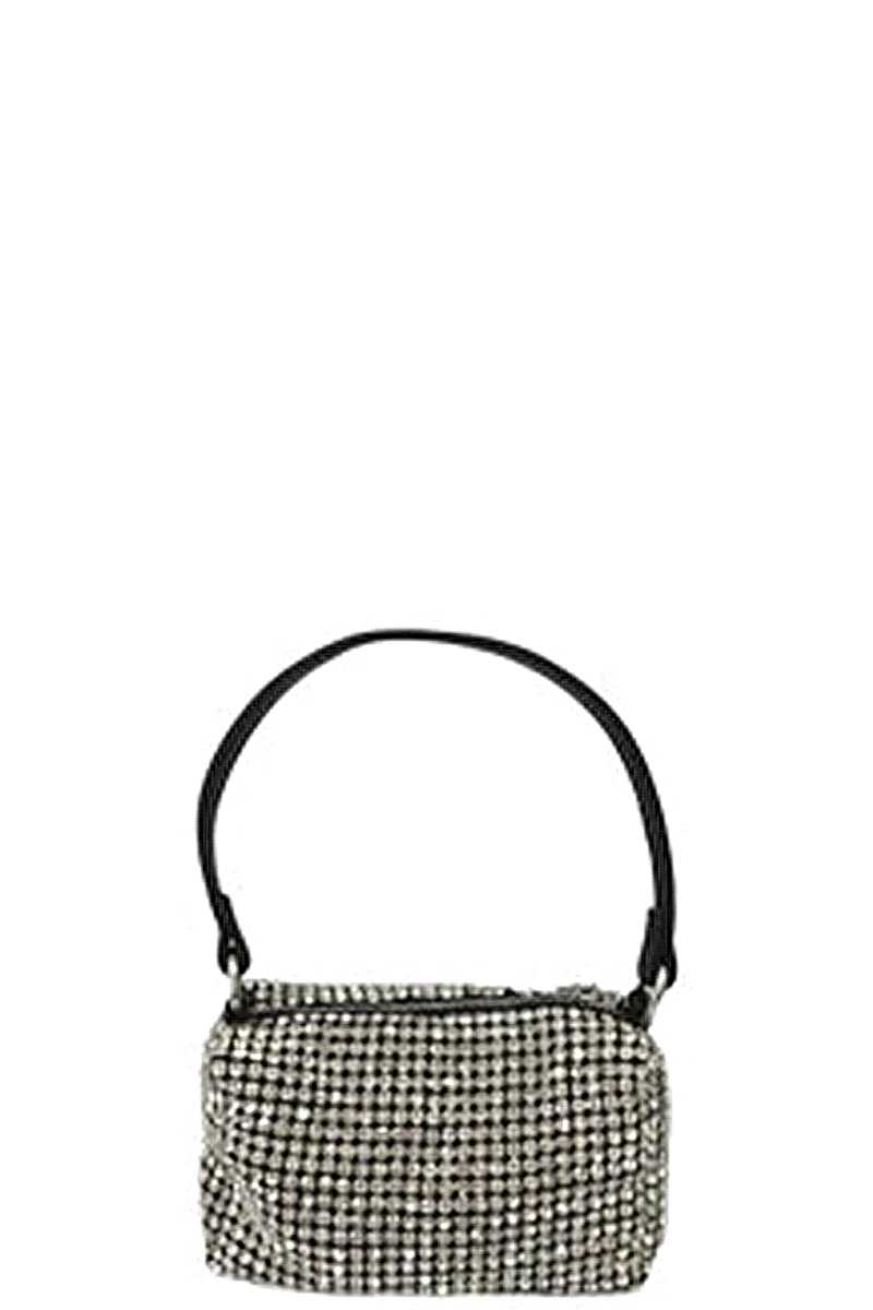 Women's Chic Rhinestone Handle Clutch Bag