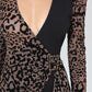 Women's Plunging V Buckle Detail Leopard Jumpsuit