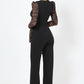 Women's Plunging V Buckle Detail Leopard Jumpsuit
