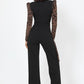 Women's Plunging V Buckle Detail Leopard Jumpsuit