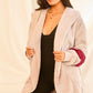 Women's Color Block Long Sleeve Wool Hoodie Jacket With Pocket
