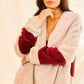 Women's Color Block Long Sleeve Wool Hoodie Jacket With Pocket