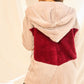 Women's Color Block Long Sleeve Wool Hoodie Jacket With Pocket