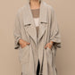 Women's Solid Knit Oversized Trench Jacket