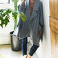 Women's Solid Knit Oversized Trench Jacket