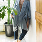 Women's Solid Knit Oversized Trench Jacket