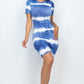 Women's Stripe Tie-dye Printed Midi Dress