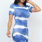 Women's Stripe Tie-dye Printed Midi Dress