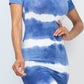 Women's Stripe Tie-dye Printed Midi Dress