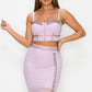 Women's Studded Stone Cami Top & Slit Mini Skirts Set