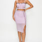 Women's Studded Stone Cami Top & Slit Mini Skirts Set