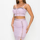 Women's Studded Stone Cami Top & Slit Mini Skirts Set