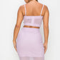 Women's Studded Stone Cami Top & Slit Mini Skirts Set