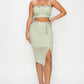Women's Studded Stone Cami Top & Slit Mini Skirts Set