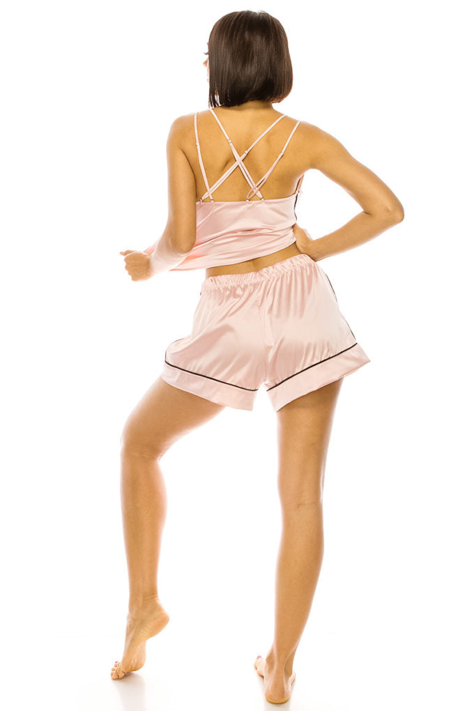 Women's Satin Lingerie Short Set