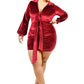 Women's Plus Velvet Bishop Sleeve Mini Dress