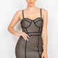 Women's Sleeveless Sparkle Honeycomb Bodycon Dress