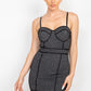 Women's Sleeveless Sparkle Honeycomb Bodycon Dress