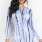 Women's Tie-dye Printed Lettuce Trim Bodycon Dress