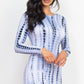 Women's Tie-dye Printed Lettuce Trim Bodycon Dress