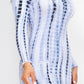 Women's Tie-dye Printed Lettuce Trim Bodycon Dress