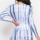 Women's Tie-dye Printed Lettuce Trim Bodycon Dress