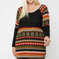 Women's Geometric Print-contrast Tunic (3X Only)