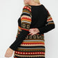 Women's Geometric Print-contrast Tunic (3X Only)