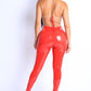 Women's Star Point Sheer Mesh Mix Jumpsuit
