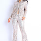 Women's Sparkling Sequin Button Down Shirt And Pant Set (S & M Only)