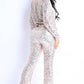 Women's Sparkling Sequin Button Down Shirt And Pant Set (S & M Only)
