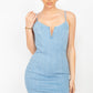 Women's Studded Stone Cami Denim Jean Bodycon Dress (M & L Only)