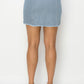 Women's Button Frayed Denim Mini Skirt