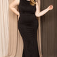 Women's Ruffle Drapped Tail Plus Maxi Dress