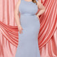 Women's Plus Ruffle Draped Tail Plus Size Maxi Dress