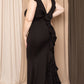 Women's Ruffle Drapped Tail Plus Maxi Dress
