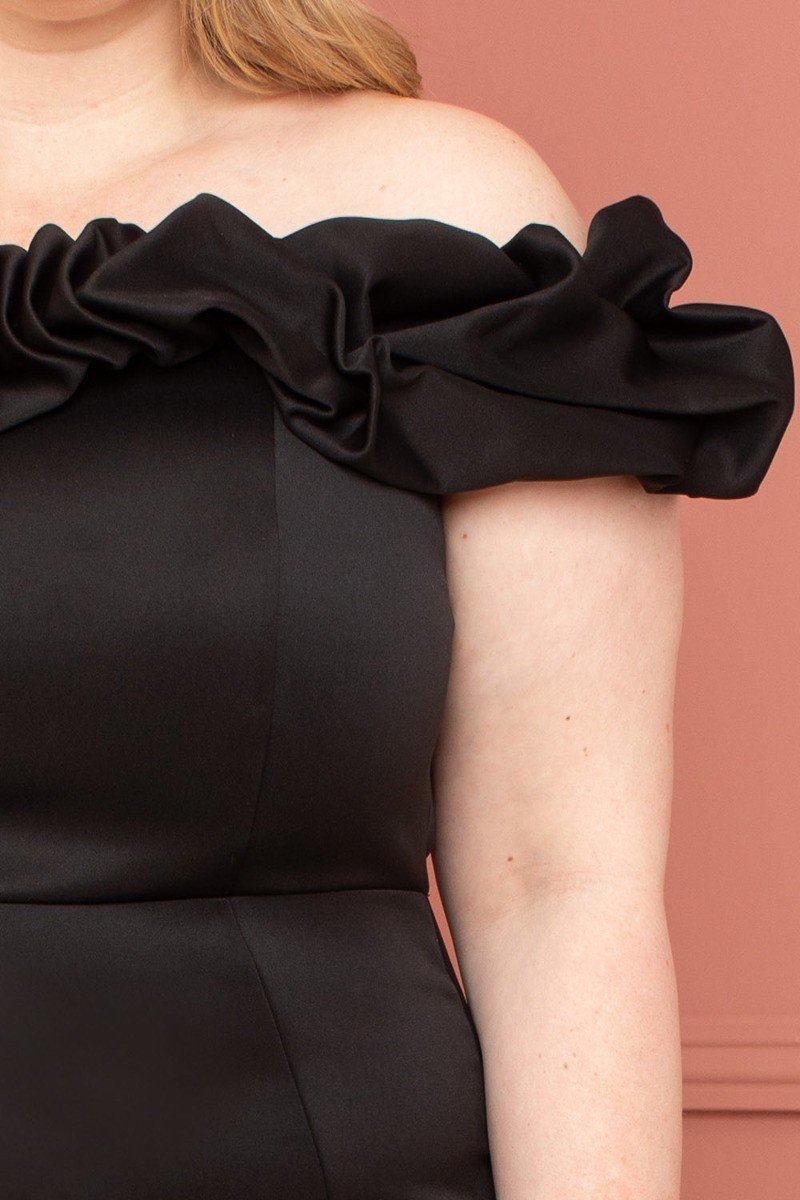 Women's Ruffle Off The Shoulder Plus Size Midi Dress