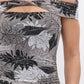 Women's Printed Mesh Off Shoulder Dress