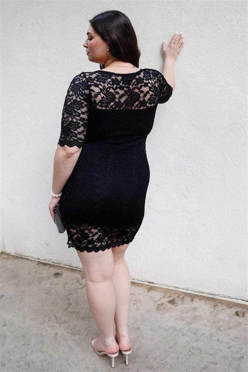 Women's Plus Lace Mini Dress (1X Only)