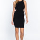 Women's Sleeveless Round Neck Side Cut Out Detail Mini Dress
