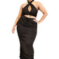 Women's Plus Solid 2 Piece Halter Top Set (2X & 3X Only)