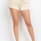 Women's Tie-front Striped Crop Top & Belted Shorts Set