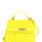 Women's Faux Straw Top Handle Clutch