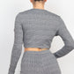 Women's Plaid Cut-out Long Sleeve Top & Pants Set