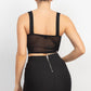 Contrasting Mesh Padded Tank Top