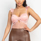 Women's Sweetheart Cut-out Cami Ruffled Bodysuit
