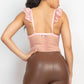 Women's Sweetheart Cut-out Cami Ruffled Bodysuit