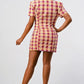 Women's  Collared Double Breasted Plaid Blazer Mini Dress
