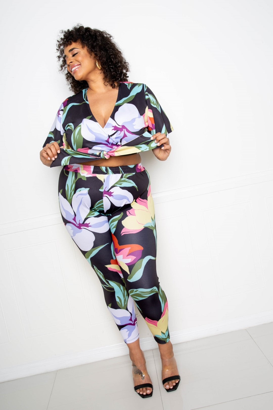 Women's Flower Jogger & Top Set