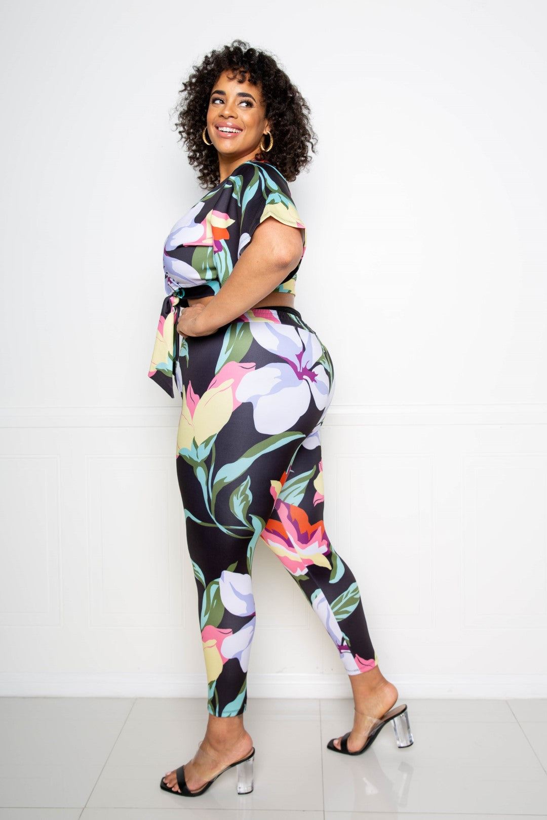 Women's Flower Jogger & Top Set